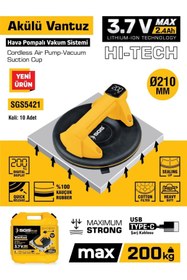 Resim İBTAŞ SGS5421 - 200 KG Akülü Vakumlu Seramik Ahşap Cam Taşıma Vantuzu 3.7 Volt 2.4 Amper 