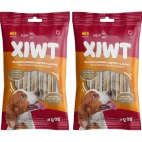 Resim Tavuk Ve Dana Etli Çiğneme Çubukları Yetişkin Köpek Ödülü 80 Gr 2 Paket 0.75 LT - 2.5 LT - 12 KG 