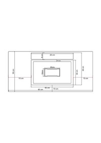Resim Real Stone Flatstone 80x50 Krem Etajerli Granit Banyo Lavabosu Krem 