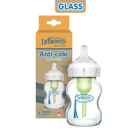 Resim 150 ml Geniş Ağız Antikolik Options+ Cam Biberon, Tekli Paket 