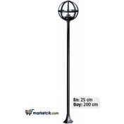 Resim 200X25 20 Lik Şeffaf Gloplu Meridyenli Park Bahçe Aydınlatma Diğer 