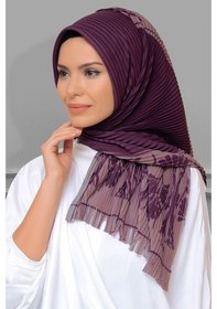 Resim Hürrem Bone Mürdüm Pratik Hazır Geçmeli Tesettür Eşarp Kesik Elyaf Piliseli Ç (545491643) Mürdüm 