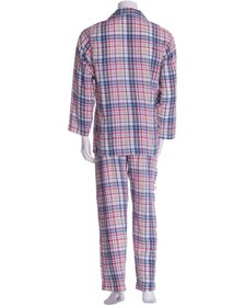 Resim The Don Kırmızı Lacivert Asorti Ekose Desenli Poplin Erkek Pijama 