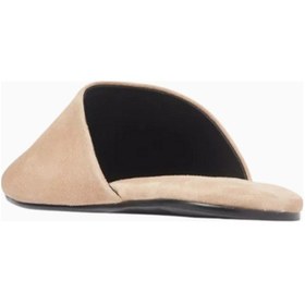 Resim Castle Black Black Suede Studio Shiloh Süet Yuvarlak Burunlu, Rahat Slip-on Kapalı Mule Terlik Bej 