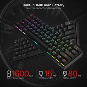 Resim Storemax Redragon K530 Pro Draconic%60 Bt Türkçe Q Klavye/kablolu / 2,4 Ghz Kablosuz Mekanik, 61 Tuş, Hot-Swap Özellikli Rgb Oyun Klavyesi, Dokunsal Kahverengi Anahtarlı, Windows/mac/ Için 