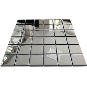 Resim MozaiKristaL Mutfak Tezgah Arası Ve Iç Dekorasyon Için 48x48 Mm Gümüş Inox Kristal Mozaik (1M2 FİYATI) 