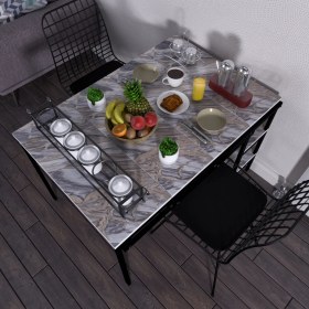 Resim Dekorfim Dekorfim manolya 6 Raflı Akıllı Mutfak Masası Yemek Masası Çalışma Masası Kudüm 