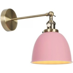 Resim Dylight Retro Metal Dekoratif Mafsallı Pembe Duvar Aplik Pembe 
