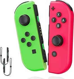 Resim Vapasa Switch Controller, Wireless Controller Compatible for Nintendo Switch/OLED/Lite with 6-Axis Gyro Sensor/Double Vibration/Wake-up/Screenshot, Controller Switch with Wrist Strap - Pink and Green 