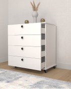 Resim 4 Çekmeceli Beyaz Şifonyer 