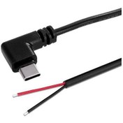Resim Usb C Pigtail 2pin Güç Kablosu Çıplak Kablo Hattı 22awg Destek 5v 3a Şarj 1m Dirsek 