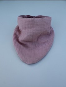 Resim Pamuklu 8 Kat Muslin Kumaş Çift Çıtçıtlı Bebek Mama Önlüğü/ağız Mendili Pembe 