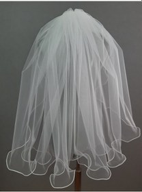 Resim Suzanna Moda 70cm Boy 3mt Eni Uçları Şerit Bukleli Dalgalı Taraklı Hayal Tül Gelin Duvağı Krem 