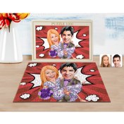 Resim Bk Gift Kişiye Özel Sevgililer Karikatürlü 1000 Parça Profesyonel Puzzle-56 