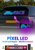 Resim SEYUTECH Pixel Led Panel Dijital Ekran Yazı Animasyon Eklenebilen Telefon Kontrollü Yapışkanlı 16*96 Plus Led 