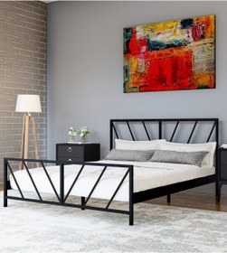 Resim Metalia Gm 227 Gözde Siyah Çift Kişilik Karyola 140x190 