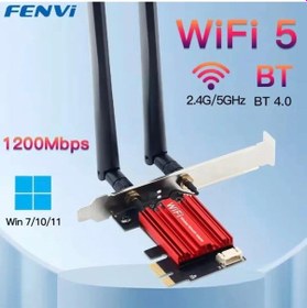 Resim Fenvi Ac1200 Wifi + Bluetooth Pcıe Kart Çift Bant 5ghz/2.4ghz Kablosuz Ağ Adaptörü-4939 