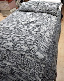 Resim Tavşan Tüyü El Dokuma Yumuşak Dokulu Çift Kişilik Yatak Örtüsü 2 Siyah - Beyaz 