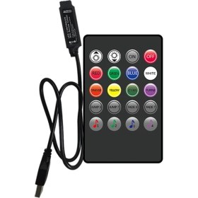 Resim Serfhyff 5V Müzik Rgb Kontrolör USB Kontrolü 20KEY Rgb Denetleyicisi Ir Kablosuz Müzik Senkronizasyonu LED Işık Şeritleri Için Işık Dimmer (Yurt Dışından) 