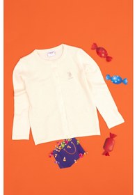 Resim U.S. Polo Assn. Kız Çocuk Krem Bisiklet Yaka Triko Hırka 50294745-VR071 
