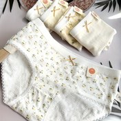 Resim 5'li Paket Sevimli Baskılı Kadın Orta Bel Rahat Nefes Alabilen Külot 