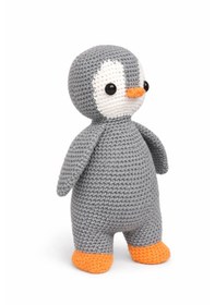 Resim Penguen Amigurumi Oyuncak Beyaz - Gri 