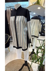 Resim İnvee Ekose Desenli Siyah Camal Tunik 6652 Camel 