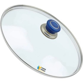 Resim Tencere Sahan Tava Cam Kapağı Kapak 22 cm Mavi Tutma Tepesi 