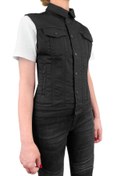 Resim The Biker Jeans Black Iron Vest Motosiklet Yeleği Kadın 