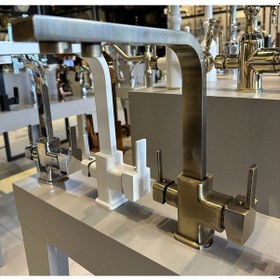 Resim İsaoğlu Yapı Mat Gold Arıtmalı Mutfak Bataryası Mat Altın Evye Musluğu Arıtma Cihazlarına Uygun Gold 