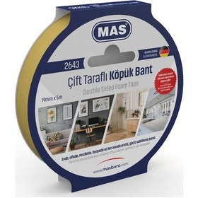 Resim MAS ÇİFT TARAFLI KÖPÜK BANT 19MM X 5M 2643 