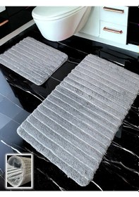 Resim Shalta Koyu Gri 2li Banyo Paspası 60x100 50x60 Cm Koyu Gri 