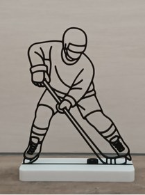 Resim shop Buz Hokeyi Oyuncusu Silüeti | 3D Baskı Spor Dekorasyonu 