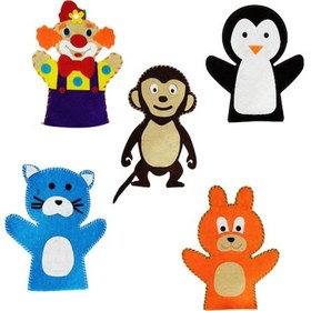 Resim Kiddy World Keçeden Hazır El Kuklaları Mavi 