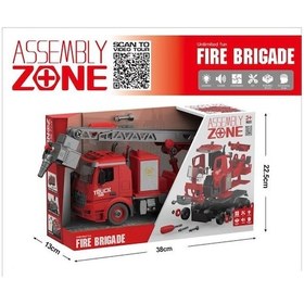 Resim Sesli Işıklı Lego Uyumlu İtfaiye Arabası Sök Tak Söndürme Aracı 