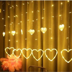 Resim Pazariz Kalp Perde LED 8 Fonksiyonlu 