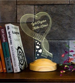 Resim Doğum Günü Kalp Hediyesi Kişiye Özel 3D Led Lamba Gece Lambası 