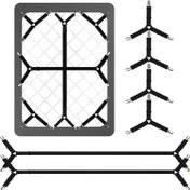 Resim Çarşaf Kayışları, Tam Boy Yatak için 6 Adet Güvenli ve Uyumlu Çarşaf Kayışı, Köşeler İçin Mükemmel Uygunluk Sağlayan Ayarlanabilir Çarşaf Klipsleri, Uyku Deneyiminizi Geliştirin (Siyah) 