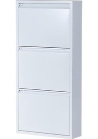 Resim Kaser Metal 3 Lü Metal Ayakkabılık Beyaz 