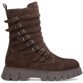 Resim Elit Valindra Kadın Hakiki Süet Deri Klasik Bot Kahverengi Kahverengi 