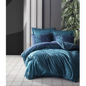 Resim Cottonbox Dark Çift Kişilik Nevresim Takımı Amari Petrol 