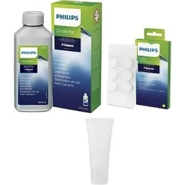 Resim Philips CA6700/10 Espresso Makinesi Kireç Temizleme Solüsyonu, Yağ Çözücü Tablet ve 5gr Gres Yağı 3'lü Set 