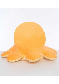 Resim Mod Değiştiren Ahtapot Duygulu İki Yüzlü Peluş Oyuncak 20 Cm Hediyelik Uyku Arkadaşı Turuncu 