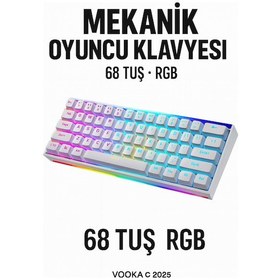Resim 68 Tuş Red Switch Rgb Mekanik Oyuncu Klavyesi Hot Sbhghhhwapple, Renkli Aydınlatma Gaming Keyboard 