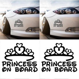 Resim hediyenebak Princess On Board Araba, Motorsiklet, Kask, Laptop, Cam Sticker 17x14 Cm 