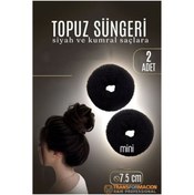 Resim Skygo Modacar SİYAH Mini Saç Topuz Süngeri 2 ADET 7.5 CM Çap 3 cm Kalınlık 