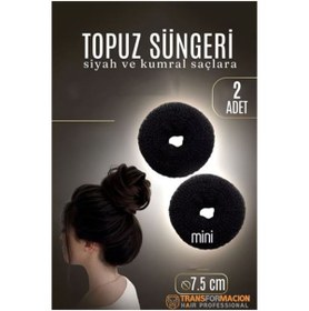 Resim Skygo Modacar SİYAH Mini Saç Topuz Süngeri 2 ADET 7.5 CM Çap 3 cm Kalınlık 