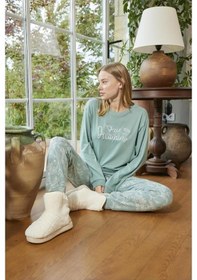 Resim Aydoğan Kadın Bisiklet Yaka Termal Pijama Takımı 30009y- 1 Adet Yeşil 