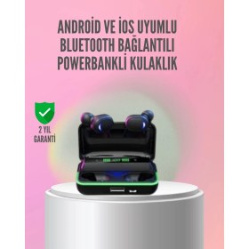 Resim Powerbank Özellikli Bluetooth 5.1 Kulaklık Oyun ve Müzik Için 