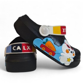 Resim Calx 9041 Siyah Crks Tavşan Figürlü Erkek Çocuk Havuz Plaj Terlik 